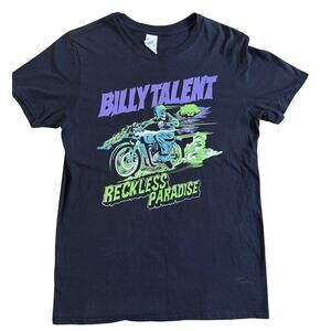 Billy Talent Reckless Paradise skull biker punk rock black shirt Size Medium